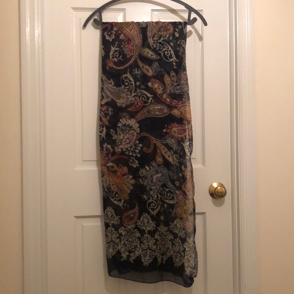 Navy paisley scarf